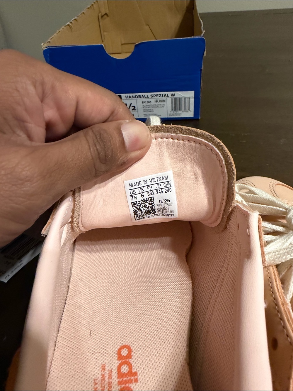 adidas Spezial Women's Sneakers in Peach and Orange Suede Accents - Picture 5 of 8